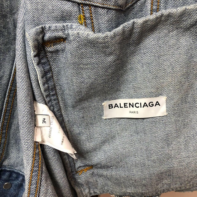 Balenciaga(バレンシアガ)のバレンシアガ カットウエストバンドジャケット 34 レディースのジャケット/アウター(Gジャン/デニムジャケット)の商品写真