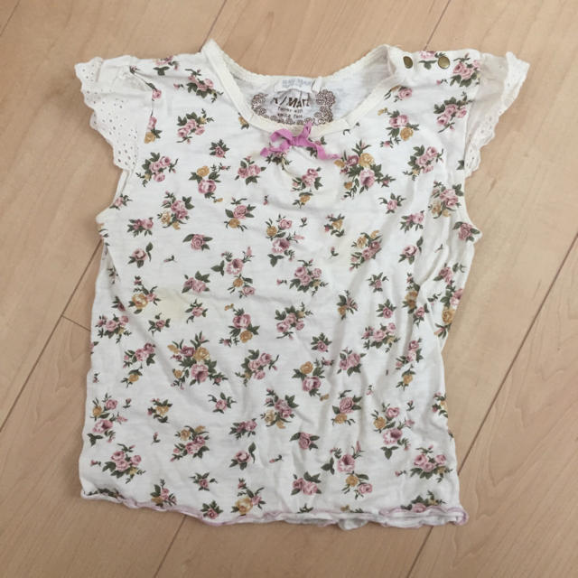 RAG MART(ラグマート)のラグマート 袖レース 花柄 トップス キッズ/ベビー/マタニティのキッズ服女の子用(90cm~)(Tシャツ/カットソー)の商品写真