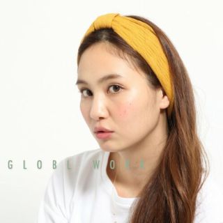 グローバルワーク(GLOBAL WORK)のGLOBL WORK ヘアバンド  ターバン からしイエロー(ヘアバンド)