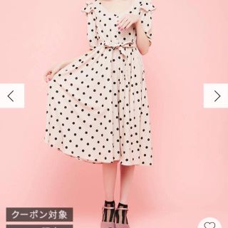 ダズリン(dazzlin)のwed限定 dazzlin ドットワンピース ベージュ(ひざ丈ワンピース)