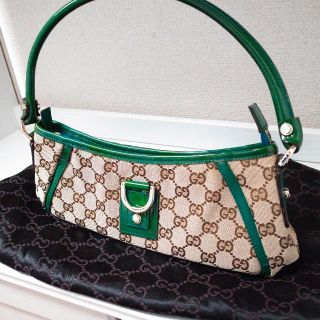 グッチ(Gucci)の正規品♡美品♡グッチ　ハンドバッグ　GG柄キャンバス　エナメル　バッグ　財布(ショルダーバッグ)