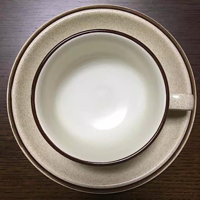 Noritake(ノリタケ)の【希少】ノリタケ 大人レトロ ストーンウェア カップ＆ソーサー 1客 インテリア/住まい/日用品のキッチン/食器(食器)の商品写真