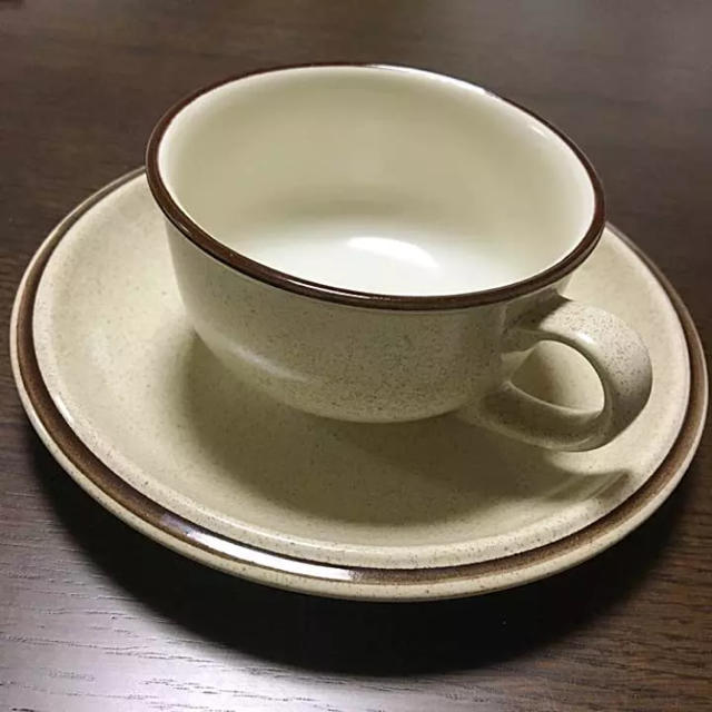 Noritake(ノリタケ)の【希少】ノリタケ 大人レトロ ストーンウェア カップ＆ソーサー 1客 インテリア/住まい/日用品のキッチン/食器(食器)の商品写真