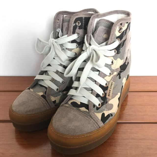 RUCO LINE ハイカットスニーカー EU37 迷彩 カモフラ ルコラインの通販