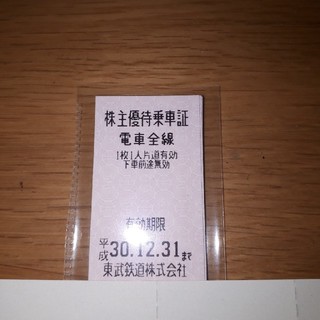 東武鉄道　株主優待　乗車券　9枚(鉄道乗車券)