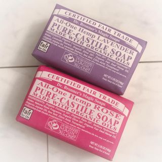 マジックソープ(Magic Soap)のDr.ブロナー社 マジックソープ ローズ＆ラベンダー ２個セット 新品未使用(ボディソープ/石鹸)