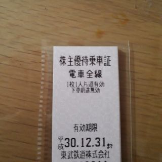 東武鉄道　株主優待　乗車券　10枚(鉄道乗車券)