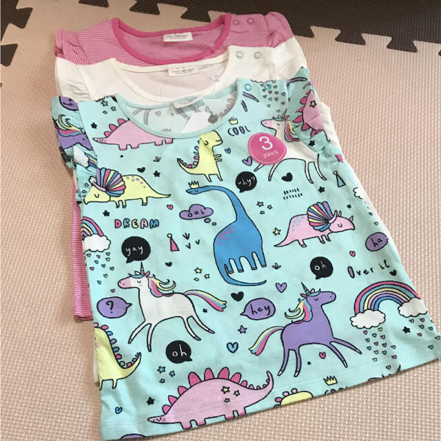 NEXT(ネクスト)の【新品】NEXT ネクスト Tシャツ 3枚セット 1.5-2y 92cm キッズ/ベビー/マタニティのキッズ服女の子用(90cm~)(Tシャツ/カットソー)の商品写真