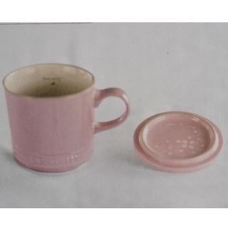 ルクルーゼ(LE CREUSET)の★JAL限定品/桜/ル・クルーゼ/マグカップ蓋付き/ピンク/新品未使用★(グラス/カップ)