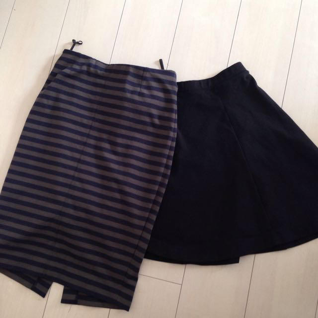 UNIQLO(ユニクロ)のポンチスカート2枚セット❤︎ レディースのスカート(ひざ丈スカート)の商品写真