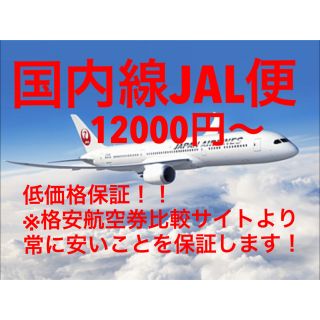 JAL国内線航空券がいつでも12000円〜20000円！価格保証付き！(航空券)