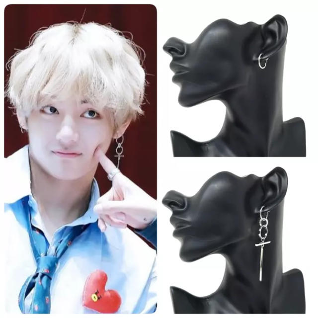 防弾少年団(BTS)(ボウダンショウネンダン)のBTS テテ イヤリング ハンドメイドのアクセサリー(イヤリング)の商品写真