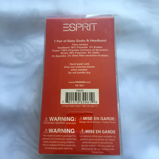 Esprit(エスプリ)の★新品未使用★エスプリ☆ベビー☆靴下&ヘッドバンド☆ キッズ/ベビー/マタニティのキッズ/ベビー/マタニティ その他(その他)の商品写真