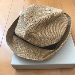 ネストローブ(nest Robe)のmature ha BOXED HAT 7cm brim マチュアーハ 104(麦わら帽子/ストローハット)