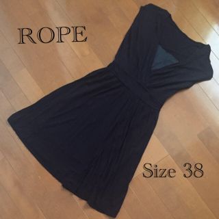 ロペ(ROPE’)のROPE ネイビー ワンピース インナー付き(ひざ丈ワンピース)