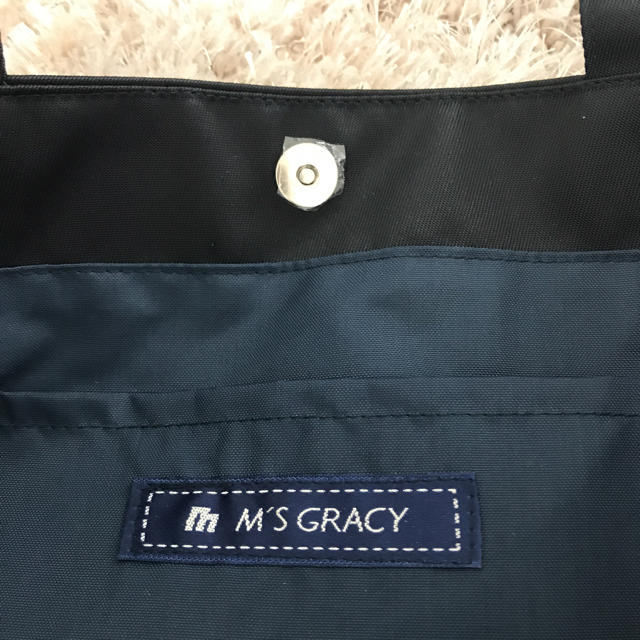 M'S GRACY(エムズグレイシー)のM's GRACY🎀リボン付ネイビートートバック レディースのバッグ(トートバッグ)の商品写真