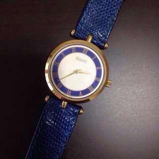グッチ ヴィンテージ 腕時計(レディース)（ブルー・ネイビー/青色系 
