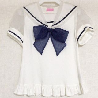 アンジェリックプリティー(Angelic Pretty)のAngelicPretty フェアリーマリンカットソー 白 セーラー Tシャツ(Tシャツ(半袖/袖なし))