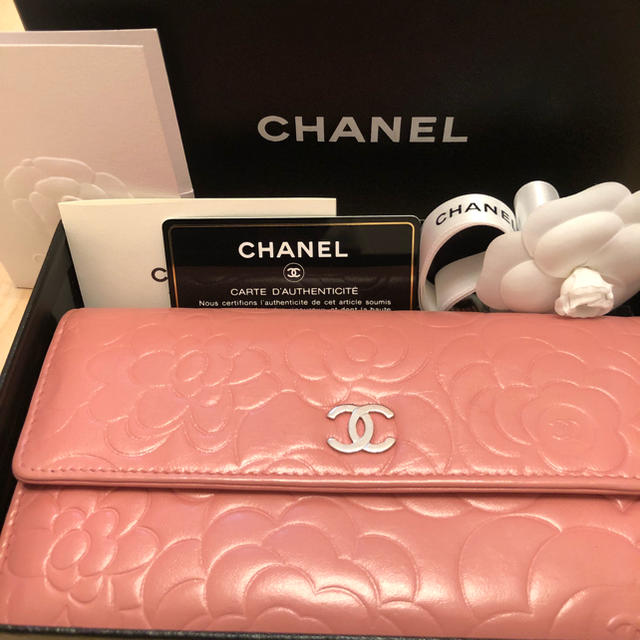 CHANEL カメリアピンク 長財布-