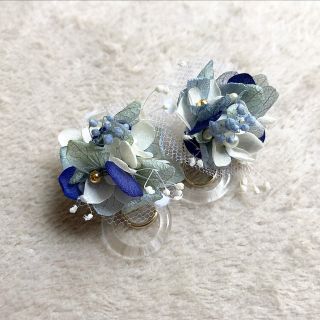 ハンドメイド  ピアス プリザーブドフラワー ドライフラワー (ピアス)