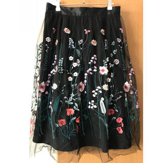 エイチアンドエム(H&M)の刺繍スカート(ひざ丈スカート)