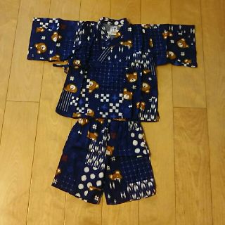 ミキハウス(mikihouse)の美品【ミキハウス】藍染め風 甚平(130㎝) 浴衣 祭り 花火(甚平/浴衣)