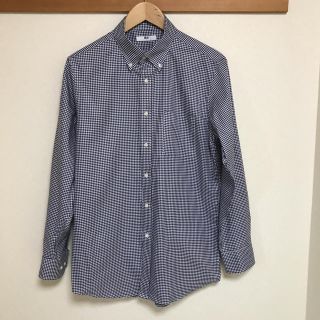 ユニクロ(UNIQLO)のユニクロ  ファインクロスチェックシャツ L ボタンダウン 長袖(シャツ)