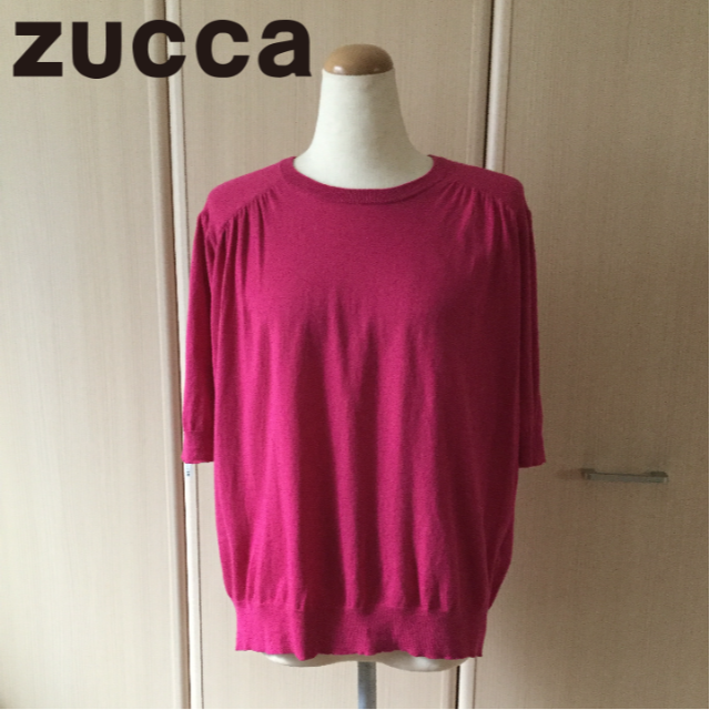 ZUCCa(ズッカ)のZUCCaズッカPINK薄手コットンニットMサイズ レディースのトップス(ニット/セーター)の商品写真