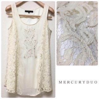 マーキュリーデュオ(MERCURYDUO)の Mercury duo▷ノースリーブ ビジュ付きチュニック(チュニック)