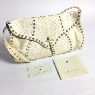 セリーヌ(celine)のセリーヌ ショルダーバッグ パイソン ホワイト ビジュー(ショルダーバッグ)