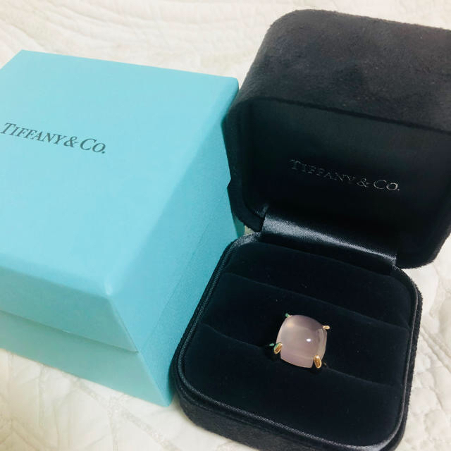 Tiffany & Co.(ティファニー)のティファニー ローズクォーツ シュガースタックリング PG 極美品  レディースのアクセサリー(リング(指輪))の商品写真