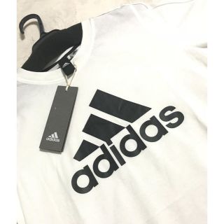 アディダス(adidas)の新品タグ付き アディダス レディース tシャツ ジュニア 150  S ロゴ 白(Tシャツ(半袖/袖なし))