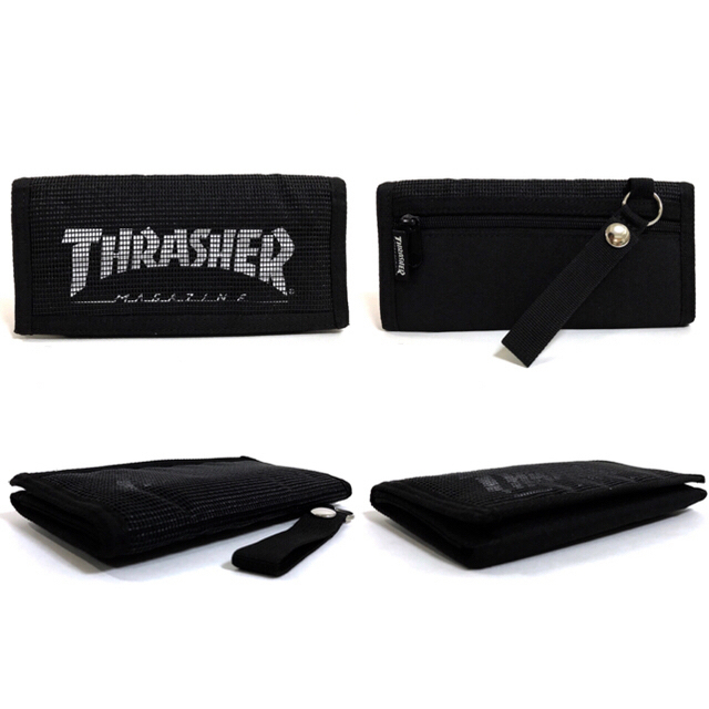 THRASHER(スラッシャー)の【THRASHER】ベルクロ長財布［BK/WH(メッシュ)］ メンズのファッション小物(長財布)の商品写真