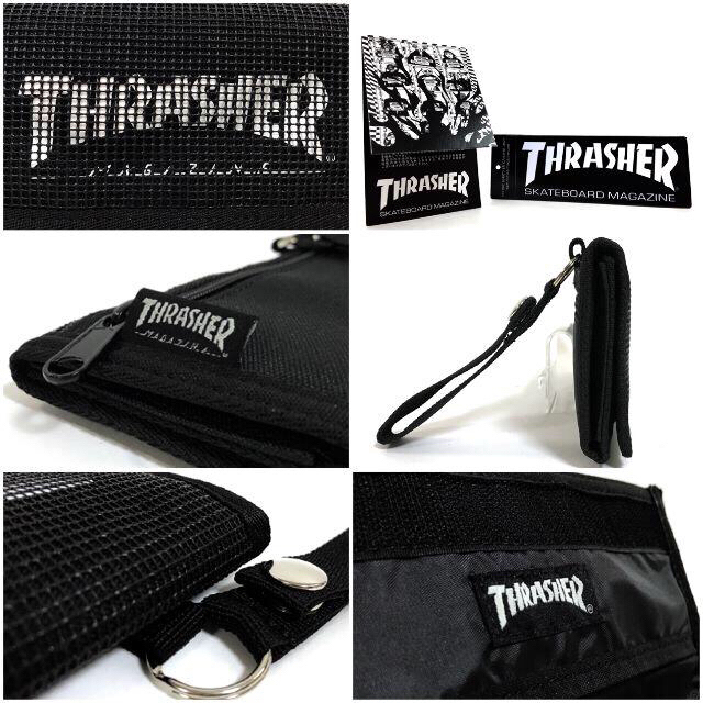 THRASHER(スラッシャー)の【THRASHER】ベルクロ長財布［BK/WH(メッシュ)］ メンズのファッション小物(長財布)の商品写真