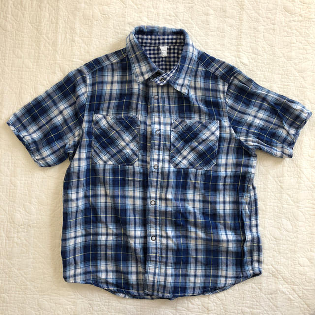 GAP Kids(ギャップキッズ)のGap kids 半袖 チェックシャツ 130cm キッズ/ベビー/マタニティのキッズ服男の子用(90cm~)(Tシャツ/カットソー)の商品写真