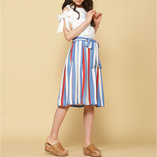 And Couture(アンドクチュール)のアンドクチュール マルチストライプスカート レディースのスカート(ひざ丈スカート)の商品写真