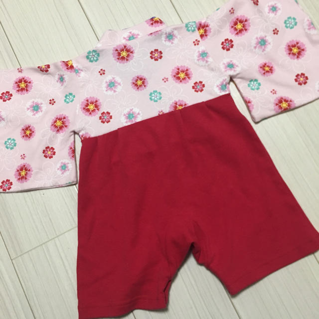 ✨新品✨袴ロンパース  ピンク 赤 60 70 女の子 キッズ/ベビー/マタニティのベビー服(~85cm)(和服/着物)の商品写真