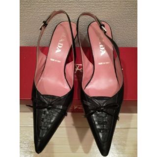 プラダ(PRADA)のPRADA　サンダル　ミュール　編み上げ風バックストラップ(ミュール)