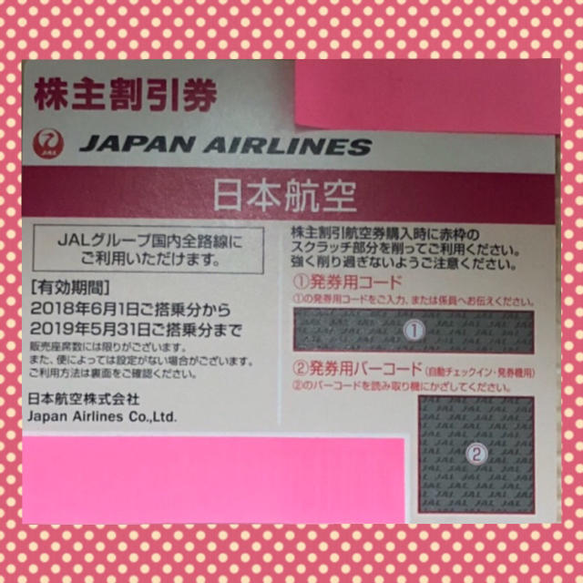 JAL(日本航空)(ジャル(ニホンコウクウ))の☆JAL 株主優待券 チケットの優待券/割引券(その他)の商品写真