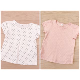 ムジルシリョウヒン(MUJI (無印良品))のTシャツ 半袖 パフスリーブ  80 女の子 (Ｔシャツ)