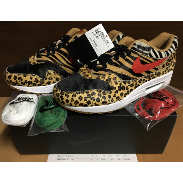 国内正規 atmos×NIKE AIR MAX 1 DLX アニマルパック