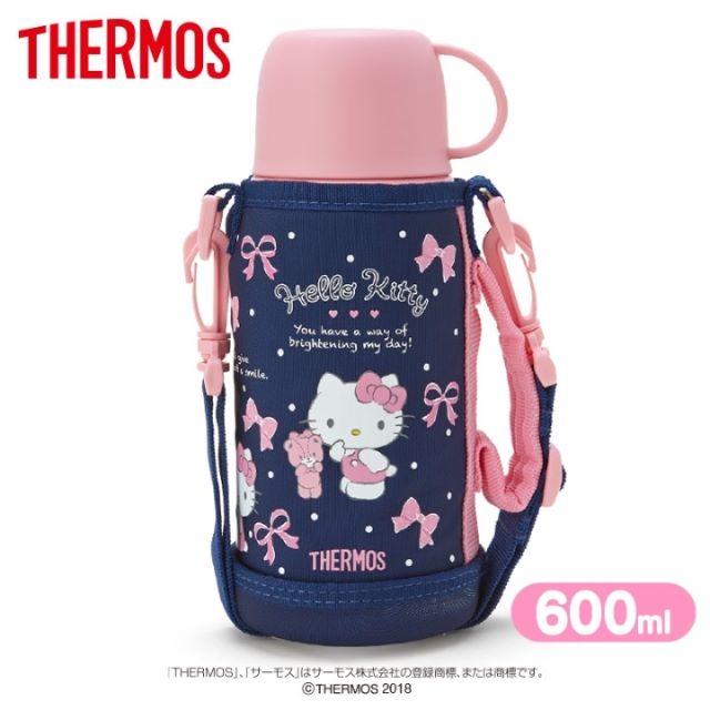 THERMOS(サーモス)の新品・箱入り　２WAYタイプ ステンレスボトル ハローキティ水筒 600ml インテリア/住まい/日用品のキッチン/食器(弁当用品)の商品写真