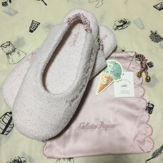 ジェラートピケ(gelato pique)の新品☆ジェラートピケ  ルームシューズ☆ピンク💕(スリッパ/ルームシューズ)