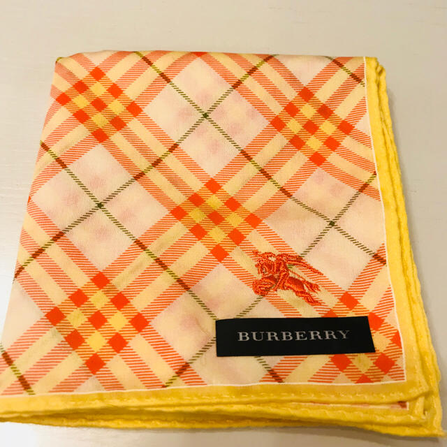 BURBERRY(バーバリー)のバーバリー オレンジ ハンカチ メンズのファッション小物(ハンカチ/ポケットチーフ)の商品写真