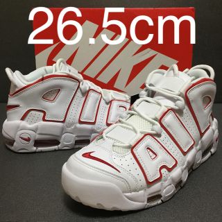 ナイキ(NIKE)の黒タグ 26.5 NIKE AIR MORE UPTEMPO モアテン 白赤(スニーカー)