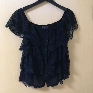 スマッキーグラム(SmackyGlam)の♡格安♡レーストップス♡BLACK(カットソー(半袖/袖なし))