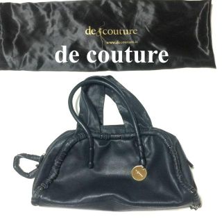 ドゥーズィエムクラス(DEUXIEME CLASSE)のde couture デ・クチュール レザー＆チェーンボストンバッグ  紺(ボストンバッグ)