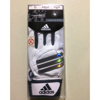 アディダス(adidas)のタイムセール！adidas白ホログラムXL 両手 バッティンググローブ(グローブ)