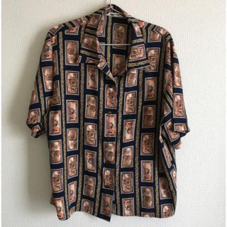 古着 総柄 開襟シャツ(シャツ)