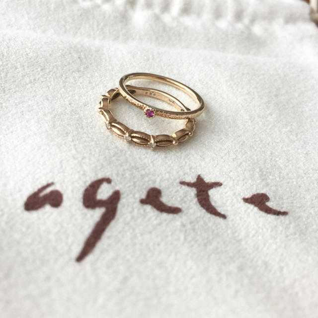 agete(アガット)の【状態良好】agete K10 0.02ct ダイヤ ピンキーリング レディースのアクセサリー(リング(指輪))の商品写真